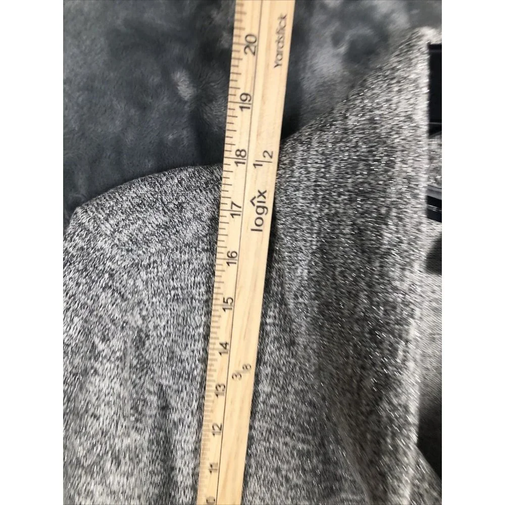 White House Black Market Women’s Sweater Gray Metallic Cowl Neck